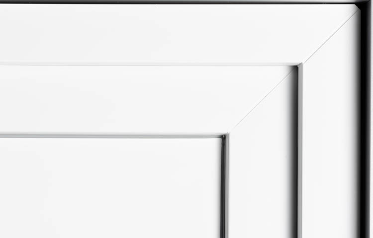 Porte extérieure panneau lisse PVC blanc ouvrant à droite sur mesure