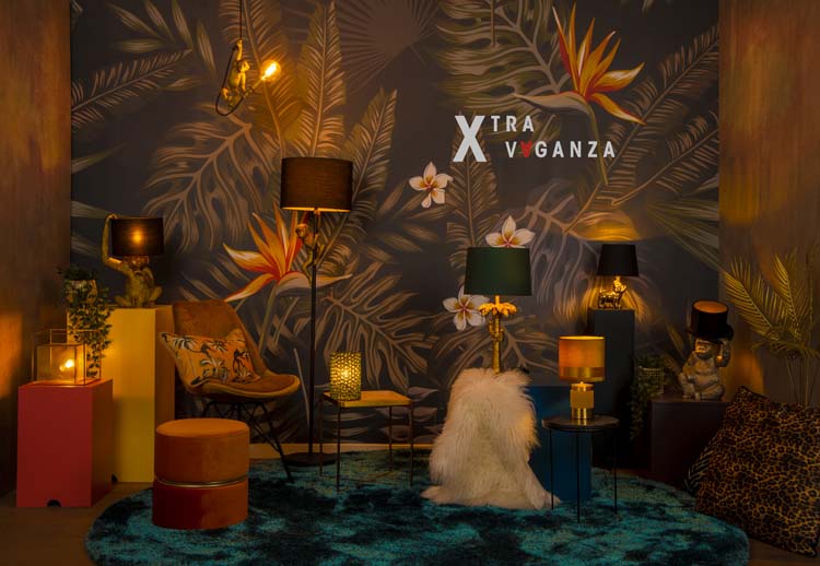 Staande lamp aap - zwart/goud - H150cm - E27 - 60W