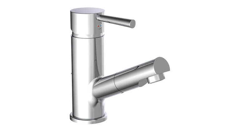 Robinet de lavabo Charlotte chrome avec bec extractible