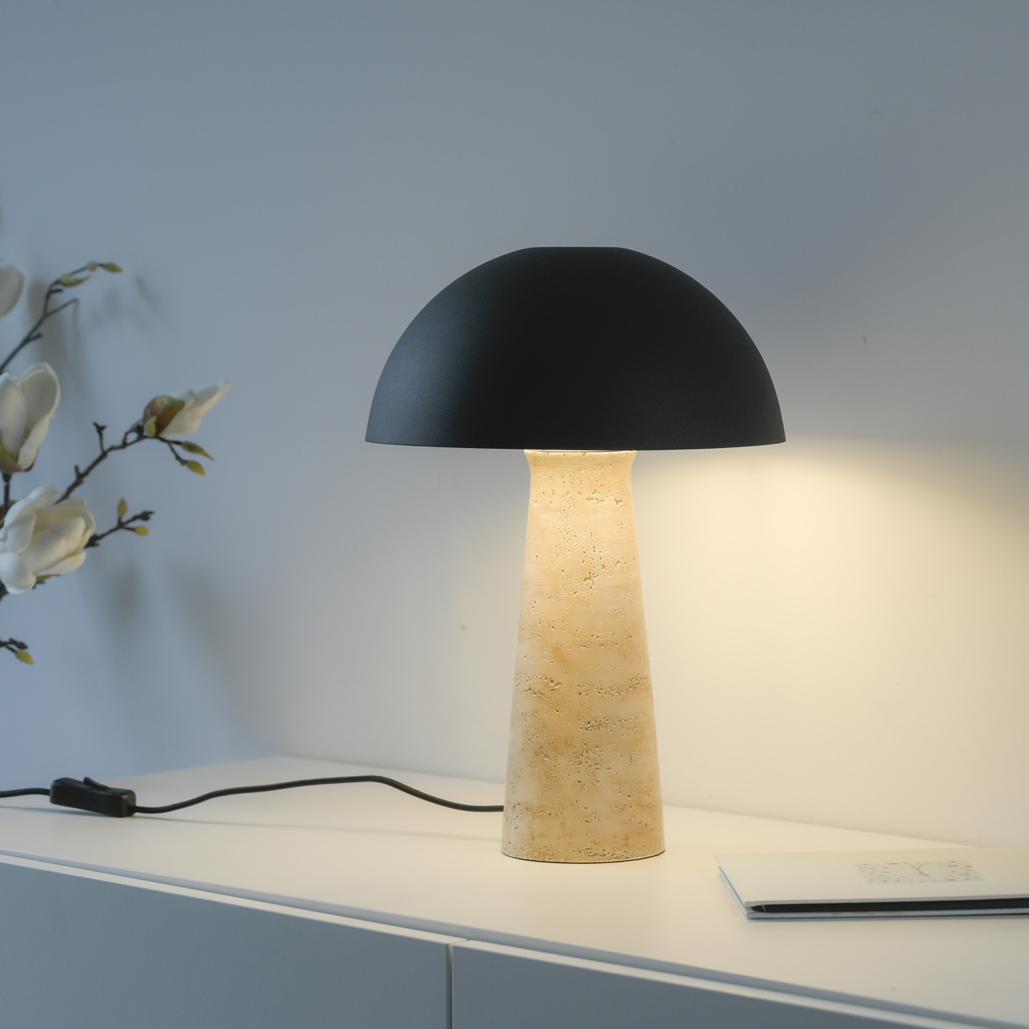 Tafellamp - zwart - Ø25cm - 1xE27 - max. 15W - excl. lichtbron