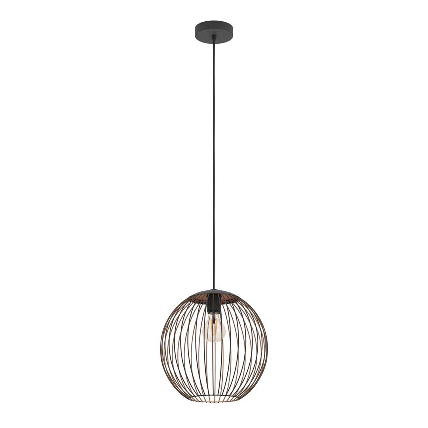 Hanglamp - Zwart/koper - Ø32cm - Dimbaar - E27 - 1x60W