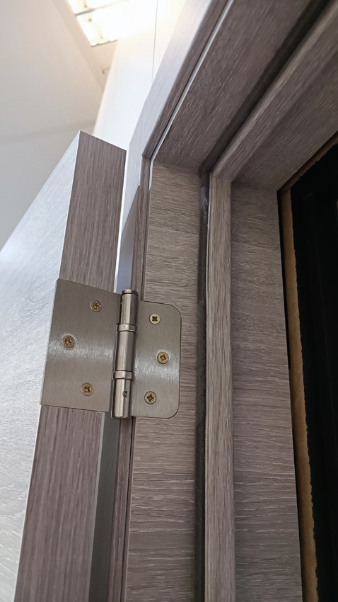 Porte intérieure complète S61 Ardenne gris 201,5x83cm tubulaire réversible + châssis 16,5cm