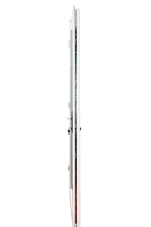 Buitendeur glas met 2 klare lijnen PVC wit L 980x2180mm