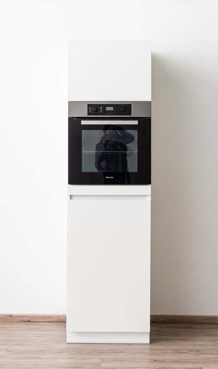 Armoire de cuisine Plenti armoire colonne pour four et réfrigérateur blanc 60x208cm