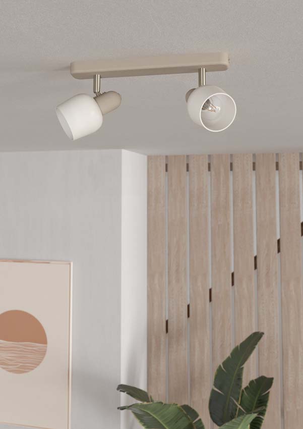 Spot en saillie - Sable - 30x12,5x15cm - Dimmable - E14 - 2x40W