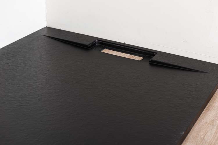 Douchebak Fineza composiet met gelcoat zwart 120x90cm