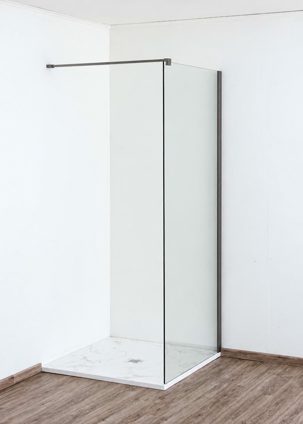 Paroi de douche à l'italienne Anais verre clair avec kit de profilés canon fusil 87x200cm