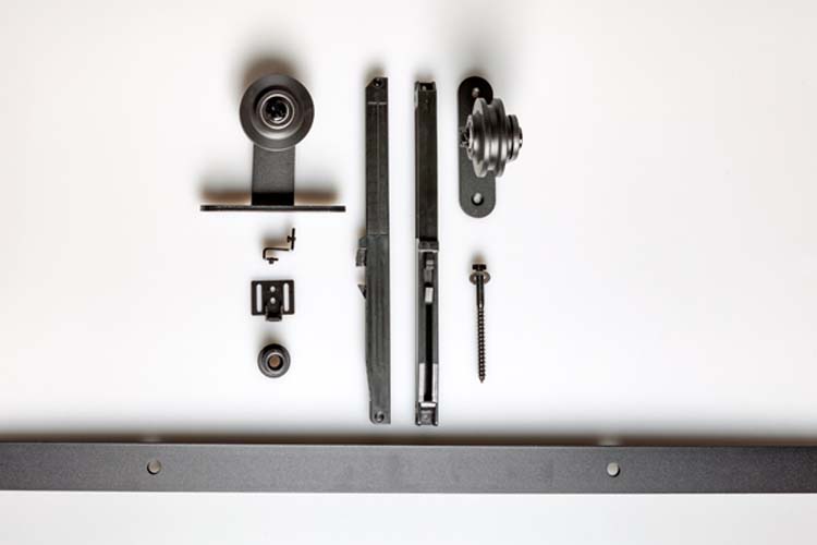 Complete enkele schuifdeur Black 93x211,5cm + rail antiek zwart