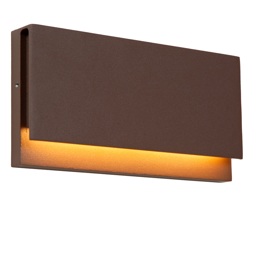 Lucide Essential Lomar - Applique murale intérieur/extérieur - LED - 1x10W - 2700K - IP54 - Brun rouille