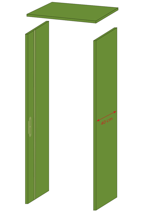 Arcade MDF vert 40cm résistant à l'humidité sans cadre de porte