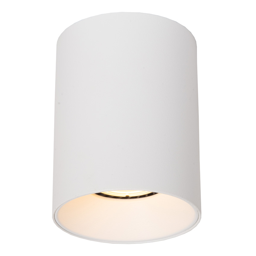 Lucide Essential Gerti - Plafondspot - Ø8cm - 1xGU10 (MR16) - Inclusief omwisselbare ringen - Wit