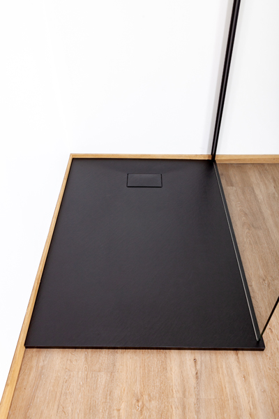 Receveur de douche Moby SMC noir mat aspect ardoise 160x90cm