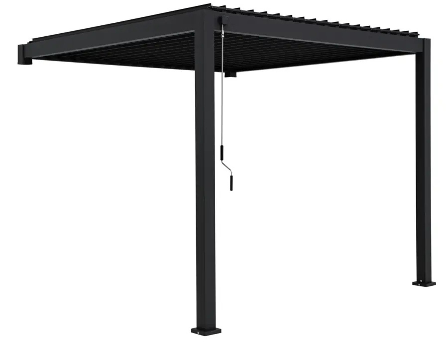 Pergola murale Solimar aluminium anthracite L300xP300xH250cm manuelle