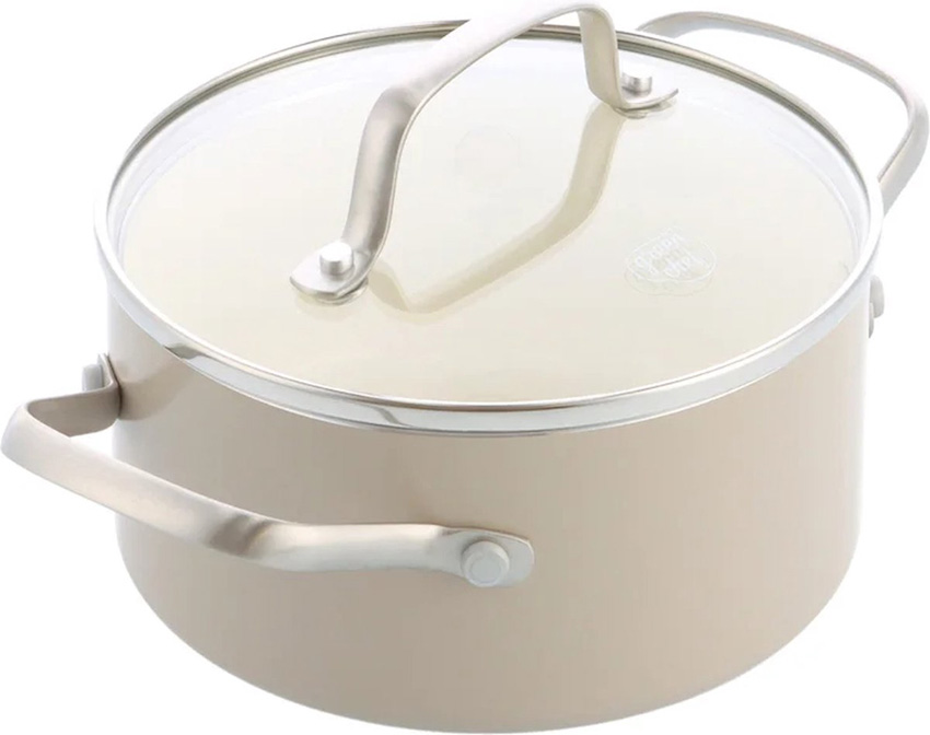 Kookpot met deksel crème Ø16cm antikleeflag & PFAS-vrij