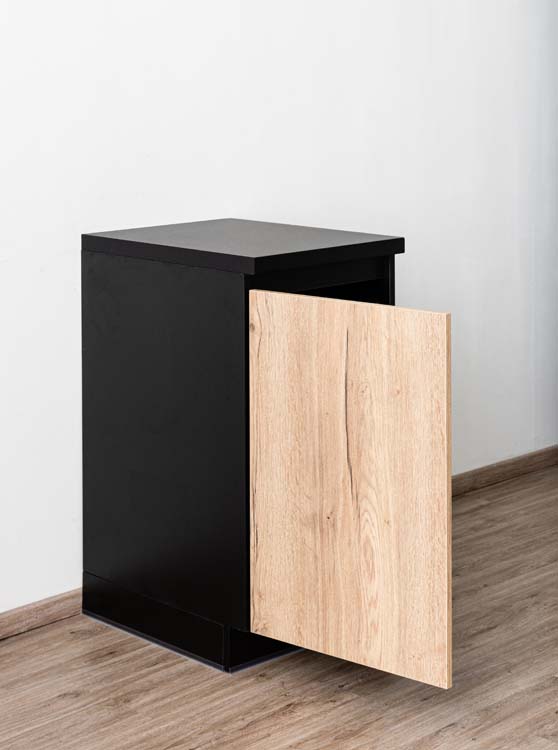 Armoire de cuisine Plenti meuble bas, noir/aspect bois, 50x78cm