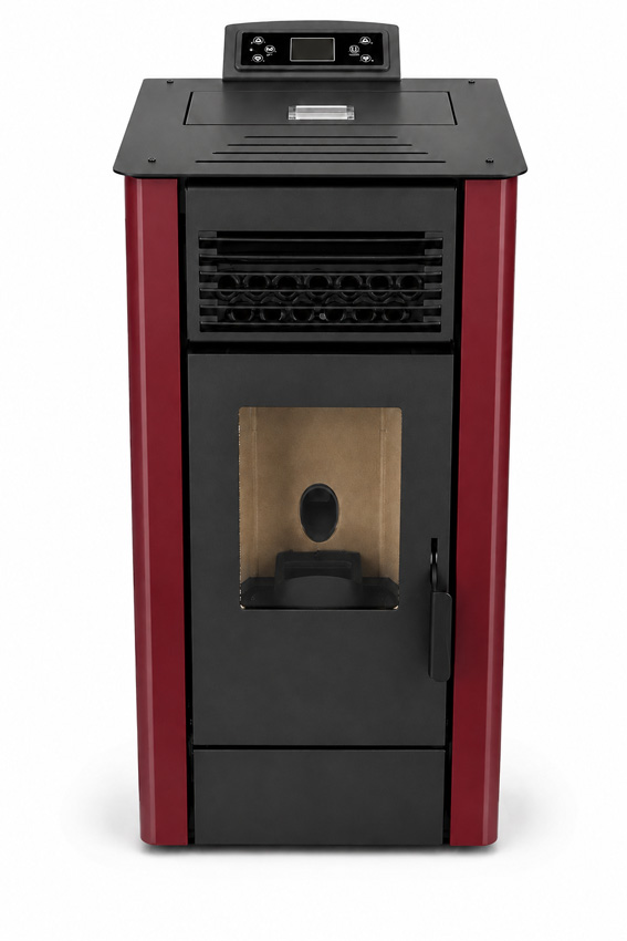 Pelletkachel Digi - 10kW - 185m³ - bordeaux - 50,7x44x94,5cm