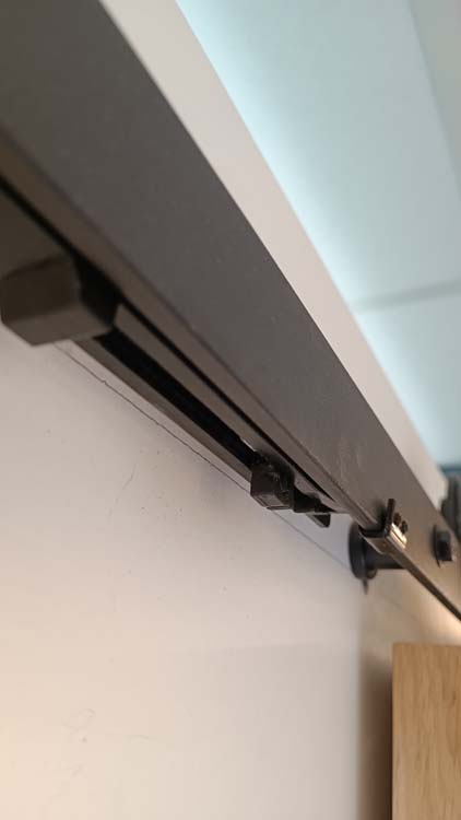 Complete enkele schuifdeur Country eik 103x180-231,5cm + rail zwart