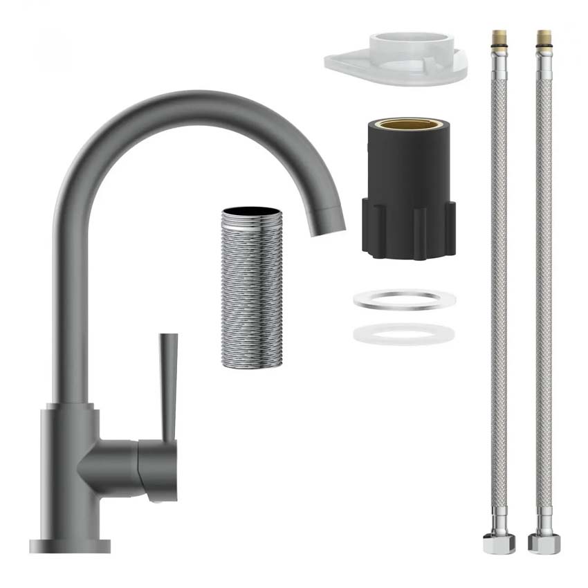 Robinet de cuisine Charlotte graphite mat