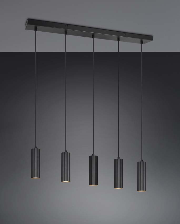 Suspension - Noir - 85x9x150cm - Dimmable - GU10 - 5x10W