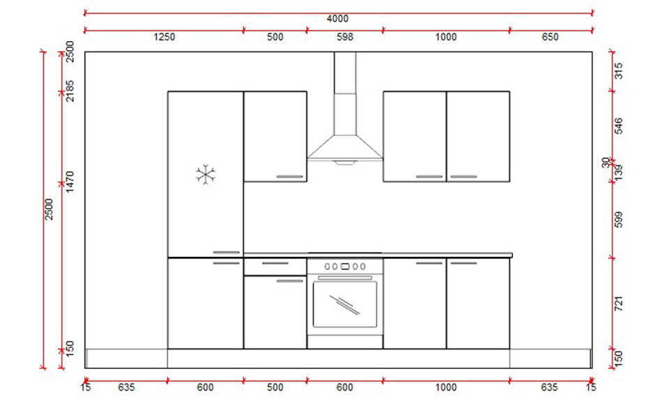 Blokkeuken 3A Premium 2700 mm