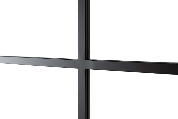 Porte intérieure double en acier Tara noir 2x6R + panneau poussant à gauche sur mesure