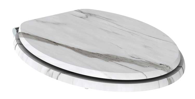 Wc-bril Allibert marmer wit soft-close Wc-bril Allibert marmer wit soft-close