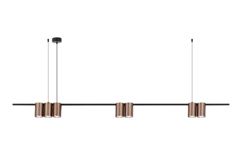 Suspension - Bronze/noir - 150cm - Dimmable - GU10 - 7x5W