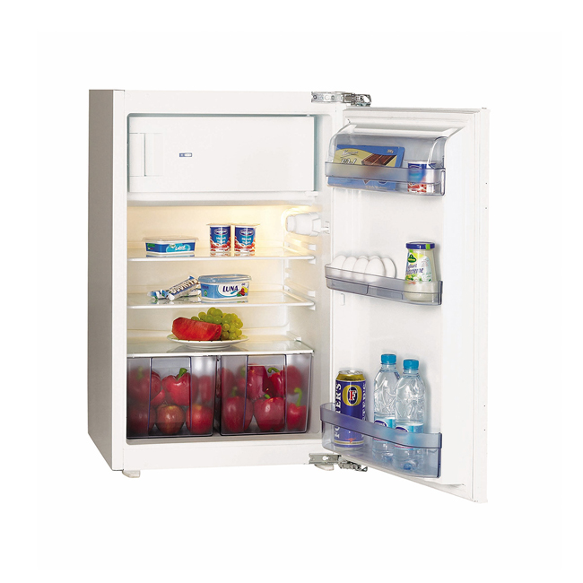 Keuken Ymir grijs mat/eik 270cm - vitrokeramische kookplaat en inox wanddampkap - met toestellen