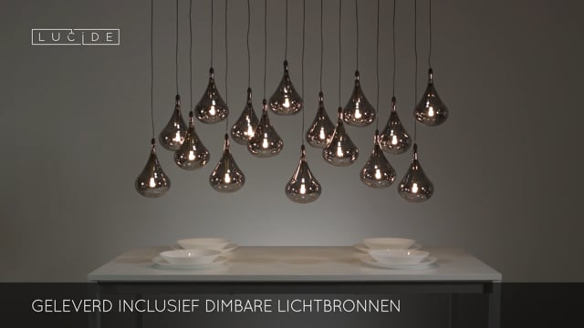 Lucide TEARS - Hanglamp - LED Dimb. - G4 - 16x1,5W 3000K - Zwart