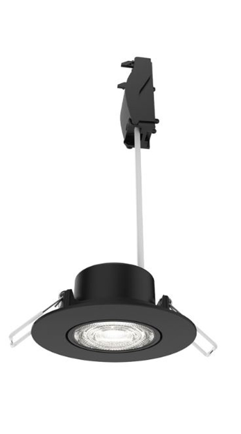 Spot encastrable - noir - Ø9cm - dimmable - LED - 1x5W - 2700K - IP20
