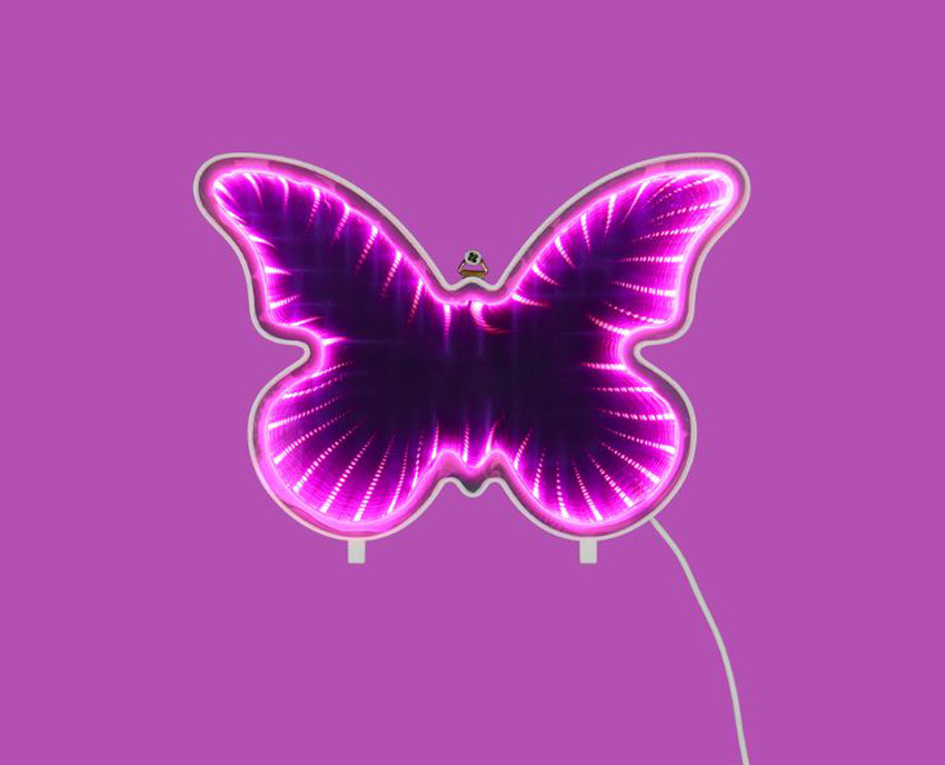 Applique murale papillon - blanc - LED - 1x2,5W - 3000K - interrupteur à câble - USB