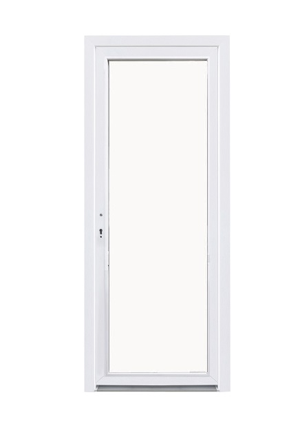 Buitendeur PVC wit B 980 x H 2180 L vlak paneel outside