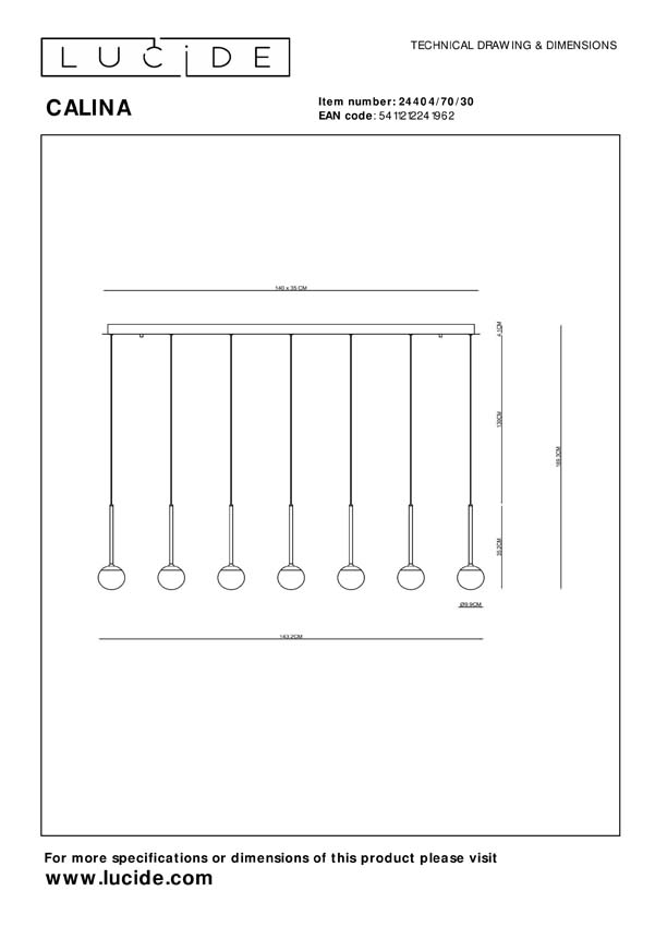 Lucide Premium Calina - Hanglamp - LED Dimb. - 12x7,7W 2700K - Zwart Lucide Premium Calina - Hanglamp - LED Dimb. - 12x7,7W 2700K - Zwart
