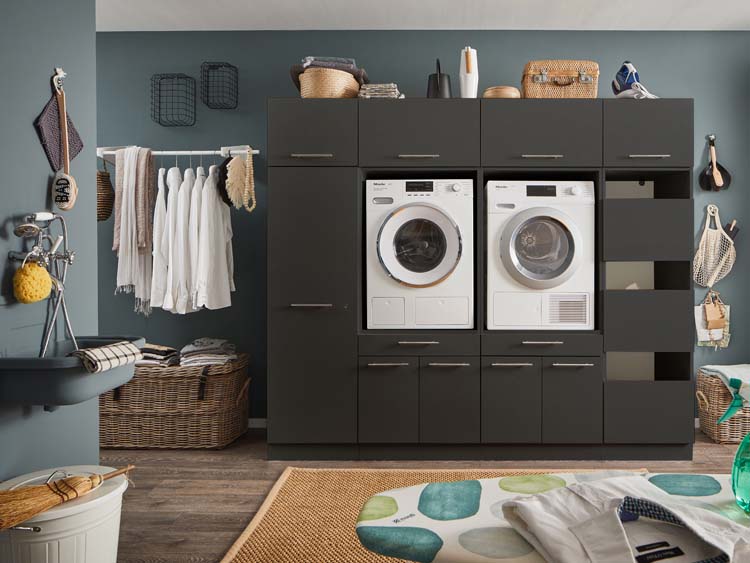 Meuble pour buanderie Decowash set 17 anthracite 235x67,5x200cm