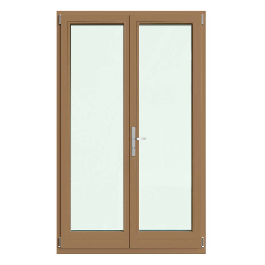 Porte-fenêtre à 2 vantaux Vardelux bois Meranti 68mm naturel L1400xH2150mm ouvrant à droite