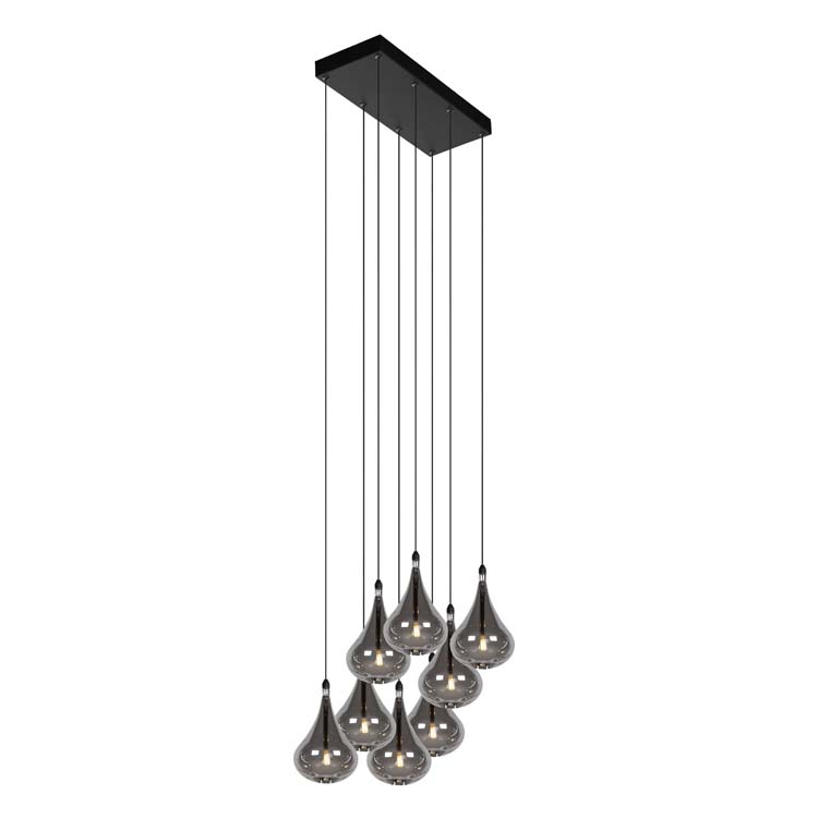 Lucide TEARS - Suspension - LED Dim. - G4 - 8x1,5W 3000K - Noir