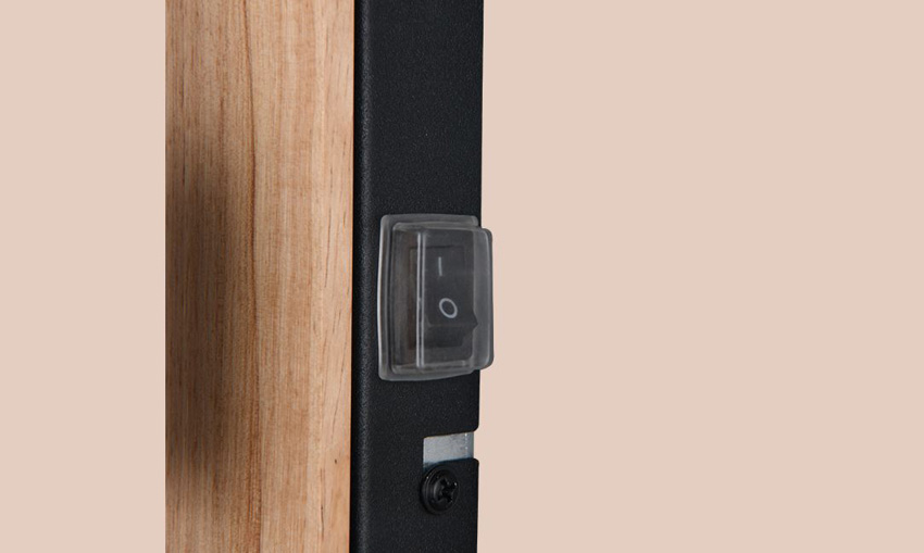 Applique murale - bois/noir - 8x11x24cm - dimmable - E27 - 1x max. 10W - sans ampoule - IP44