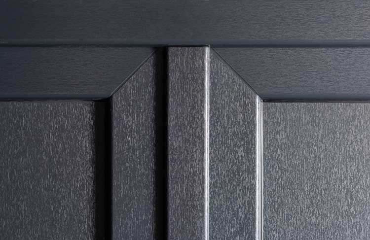 Buitendeur dubbel vlak paneel PVC antraciet/wit linkstrekkend op maat