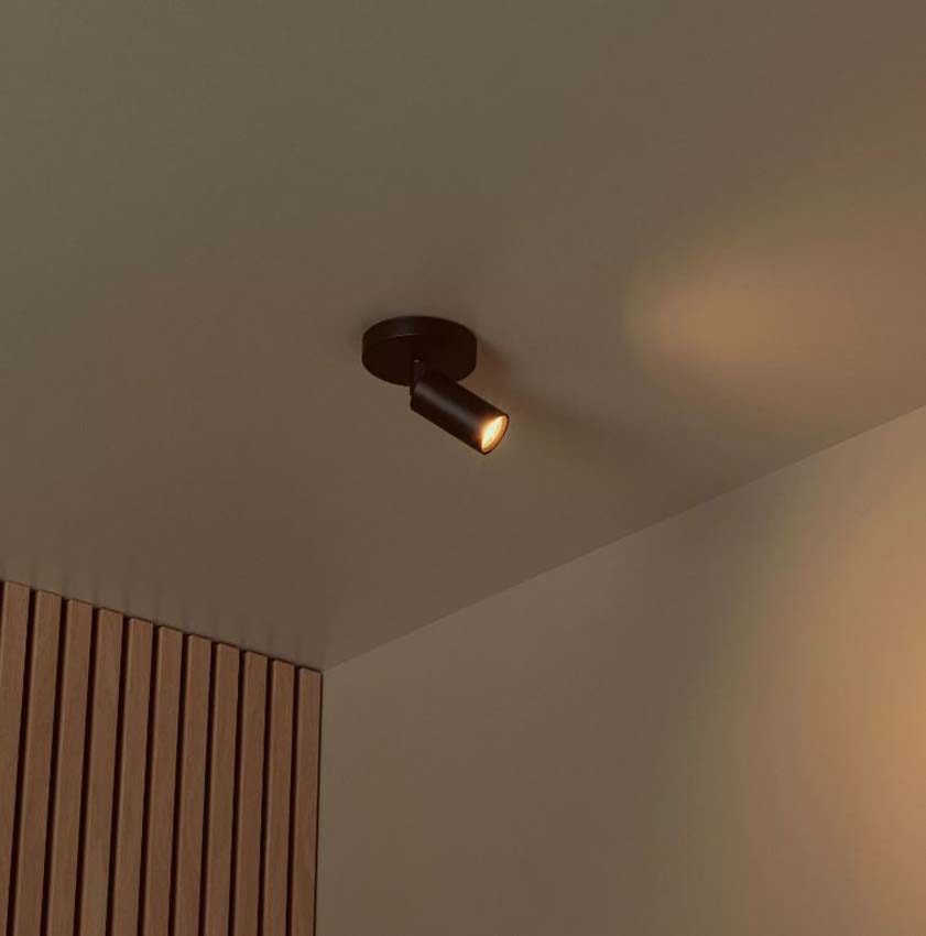 Plafondspot - Zwart - Ø3,5cm - Dimbaar - GU10 - 1x3,8W