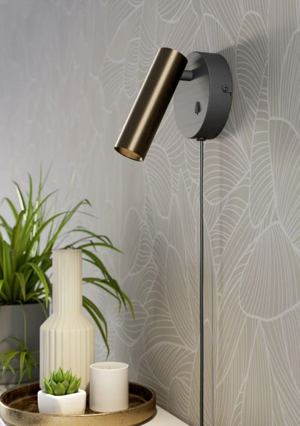 Wandlamp - zwart/brons - Ø11cm - LED - 1x5W - 2700/4000/6500K