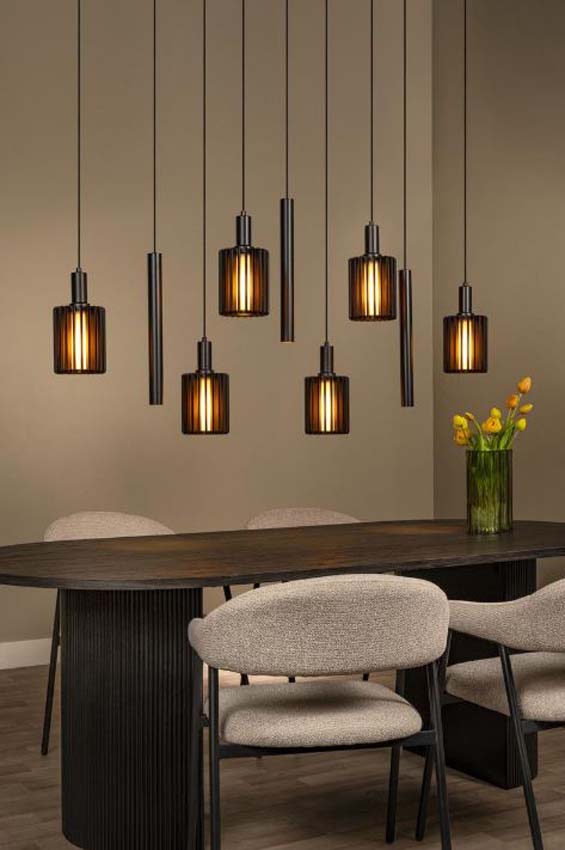 Lucide Lambres - Suspension - 6xE27 - Noir