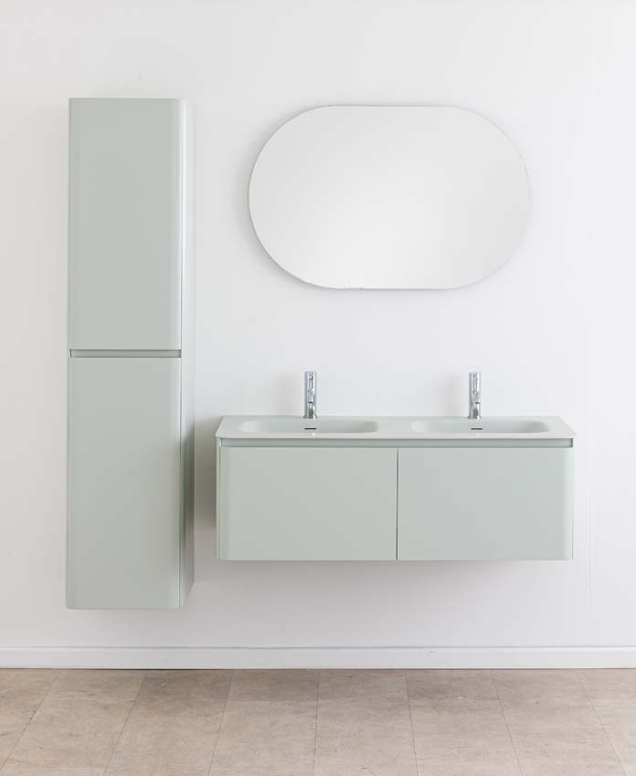 Meuble de salle de bain Austin menthe avec double lavabo mat 120cm