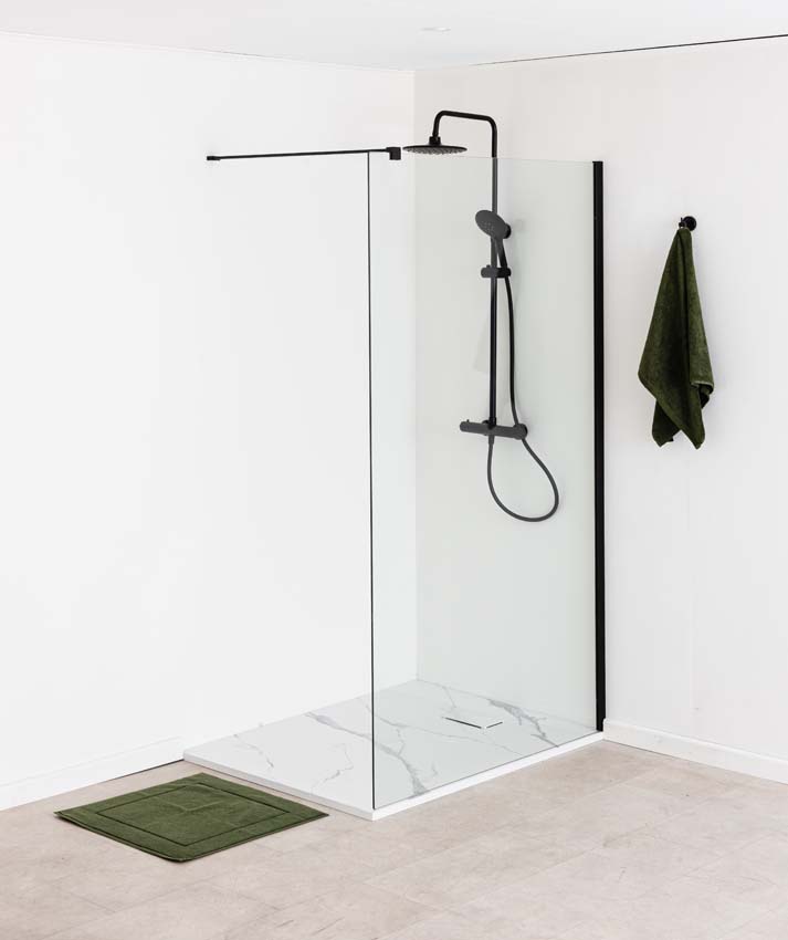 Receveur de douche Moby SMC blanc aspect marbre 140x90cm