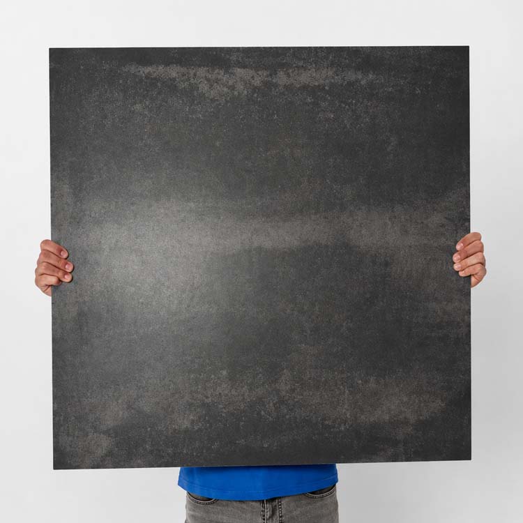 Vloer- en wandtegel Voltron Black 80x80cm