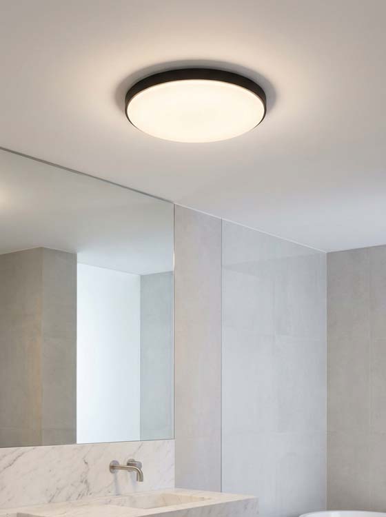 Plafonnier - Zwart - Ø27cm - 1x18W - 4000K - IP44