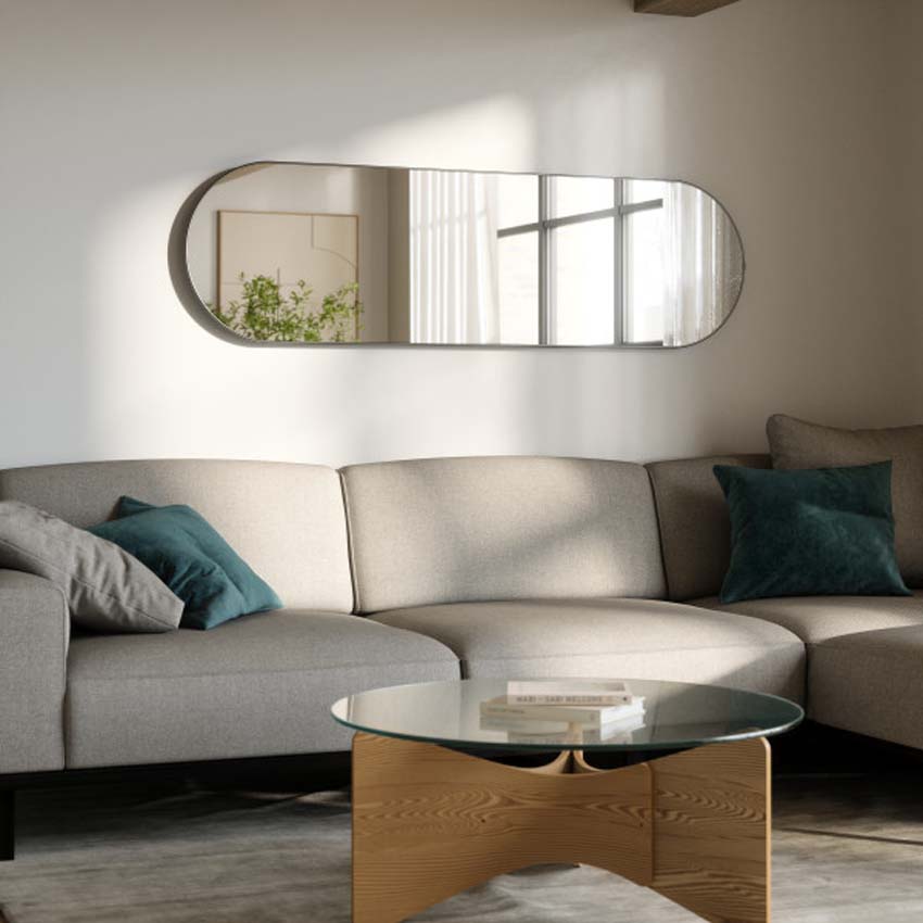 Spiegel Umbra Hubba titanium 45x5x157cm