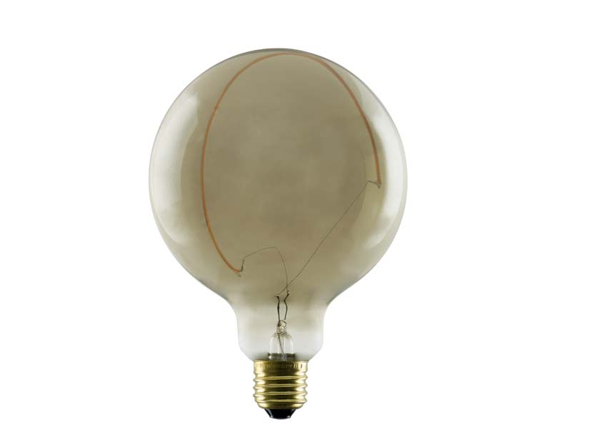 Lampe LED - E27 - Verre fumé - 18x12,5cm - Dimmable - 6W - 310lm - 1900K