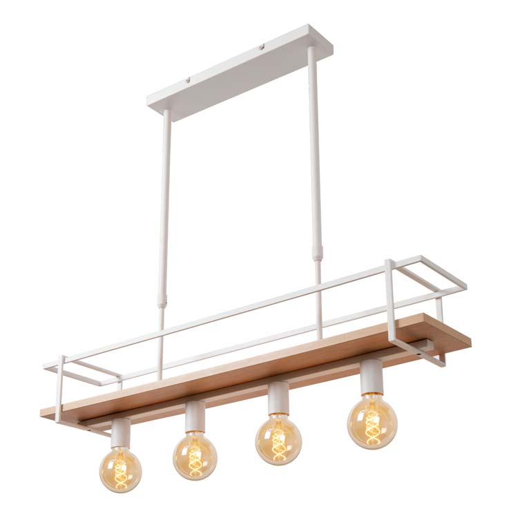 Lucide MILONGA - Suspension - 4xE27 - Blanc