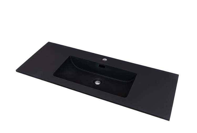 Lavabo Mick noir mat 120x46x1,6cm