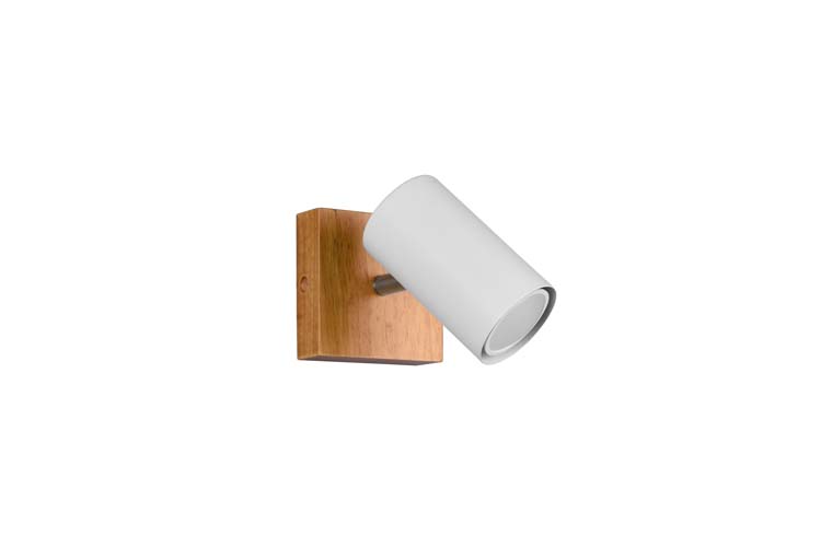 Spot en applique bois/blanc mate 1 spot excl lamp LED possible Spot en applique bois/blanc mate 1 spot excl lamp LED possible